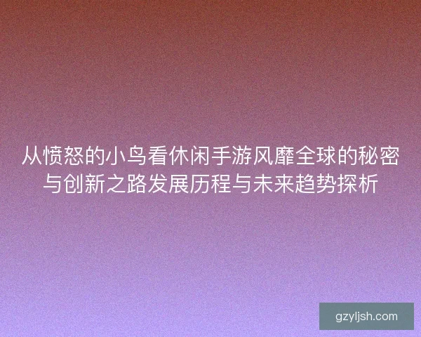 从愤怒的小鸟看休闲手游风靡全球的秘密与创新之路发展历程与未来趋势探析