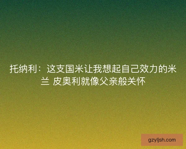 托纳利：这支国米让我想起自己效力的米兰 皮奥利就像父亲般关怀